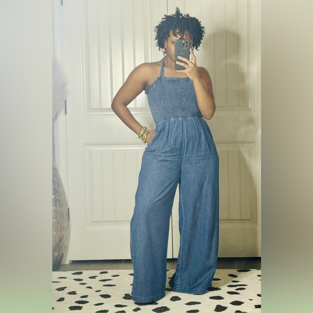 In denim jumpsuit- never worn